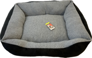 Pet One Bed Sheepskin Lounger 60x50x20cm Black/Grey
