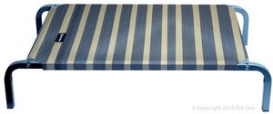 Products: Pet One Raised Dog Bed Charcoal/Wheat Stripes 75x47x15cm