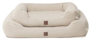 Indie & Scout Boucle Bolster Bed Medium Stone 70x55x17.5cm