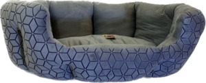 Products: Pet One Bed Plush Clam Shell Bed 70x50x25cm Grey/Purple