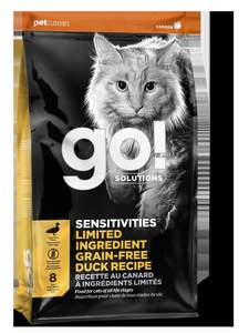 Dry Food: GO! Solutions SENSITIVITIES Grain Free Limited Ingredient Diet Duck Cat Food 1.4kg