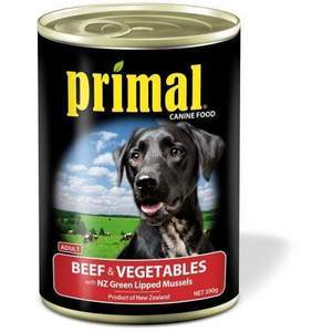 Primal: Primal Canned Dog Food Beef & Vegetable 390g