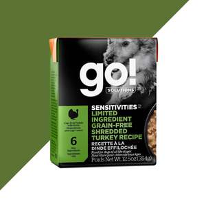 Go Now Fresh: Go! Sensitivities Shredded Turkey Tetrapack 354g
