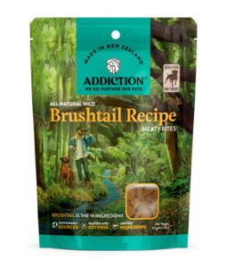 Addiction: Addiction Meaty Bites Brushtail Dog Treats 113g