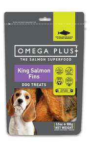 OmegaPlus Dog Treat King Salmon Fins 100g