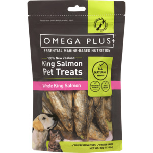 Omega Plus: Omega Plus Whole King Salmon  Pet Treats 80g