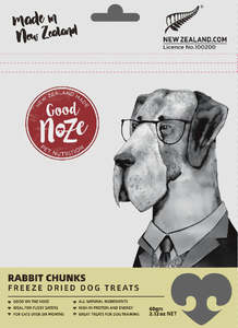 Good Noze: Rabbit Chunks Freeze Dried Dog Treats 60g