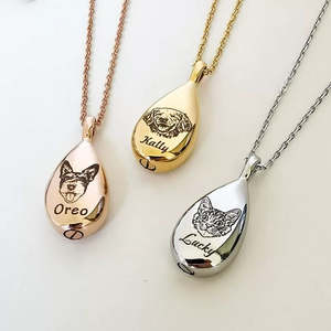 Customized Teardrop Pendant Necklace - Customized with Pet Photo