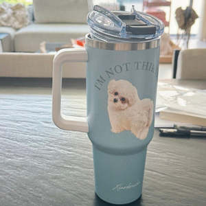 Custom Pet Face Print on Stainless Steel Vacuum Cup