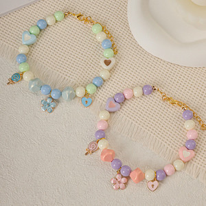 Creamy Style Pet Beaded Necklace – Decorative Collar Pet Pop