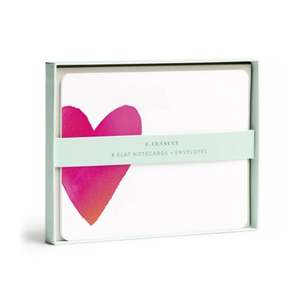 Stationery: Flat Note Boxed Set - Big Heart 8pkt