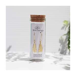 Gifts: Huia Feather Pendant Earring Gold
