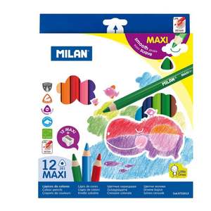 Back To School: Milan Coloured Pencil Triangular Maxi Pack 12