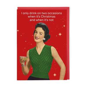 Greeting Cards: Drink At Christmas Greeting Card