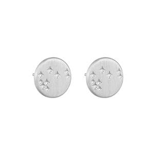 Round Mystical Matariki Stud Earring - Silver