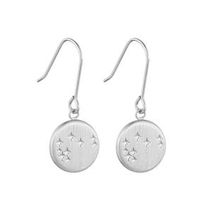 Jewellery: Round Mystical Matariki Pendant Earring - Silver