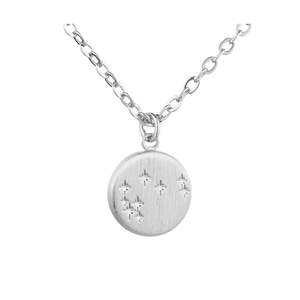 Round Mystical Matariki Necklace - Silver