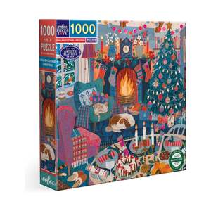 Puzzles: Eeboo English Cottage Christmas 1000 pc Jigsaw