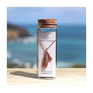 Jewellery: Huia Feather Necklace - Rose Gold