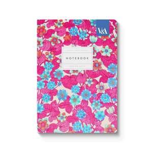 Stationery: V & A Neon Floral Pink & Blue A5 Notebook