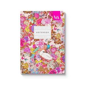 Stationery: V & A A5 Neon Floral Peacock Notebook