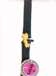 Cat Collar: Black Sassy Cat Safety Collar with Honey Bee