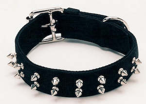 Collars: Spiked Macho Wide Dog Collar Black - 37mm
