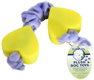 Li'l Pals Tug Toy - with rubber Hearts for small breeds