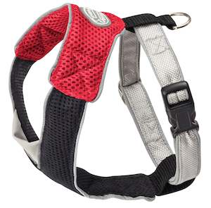 Dog Harness V Mesh in Red/Black