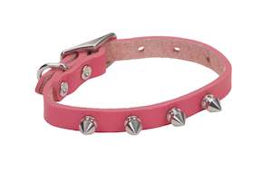 Petite Dogs Collar And Lead Range: Li'l Pals Spiked Leather Dog Collar