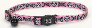 Cat Collars Leads Harness: Skull Pink Cat Collar- Dare to be different