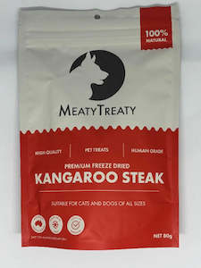 Eat: Meaty Treaty Freeze Dried Kangaroo Steak Cat & Dog Treats 80g