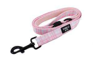Leads: Pink Houndstooth: Dog Leash- 2.5cm