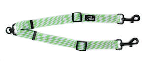 Lime Check Check - Adjustable Leash Splitter - SMALL