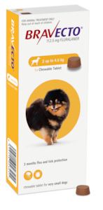 Flea And Worm Treatments: Bravecto chew tablet XS