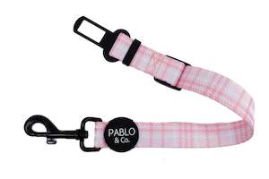 Pink Houndstooth- Car Restraint- Large