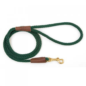 Leads Collars: Mendota Snap Lead - Hunter Green - Solid Brass