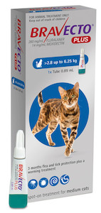 Products: Bravecto Plus Medium Cat (2.8kg-6.25kg) Jen's Pet Supplies