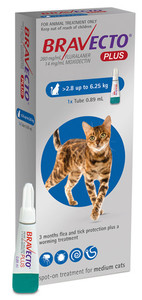 Products: Bravecto Plus Medium Cat (2.8kg-6.25kg) Jen's Pet Supplies