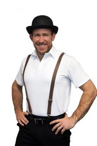 Products: Braces Leather Look Brown