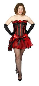 Burlesque Black and Red Stripe Set