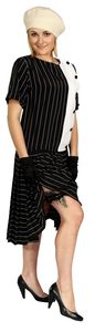 20s Black & White Pinstripe Dress