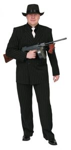 20s Black Pinstripe Double Breasted Suit