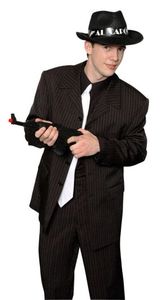 20s Black Pinstripe Gangster Suit