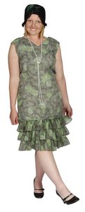 20s Green Frilled Dress