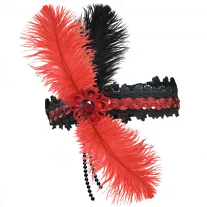 Products: Headpiece Flapper Red Black