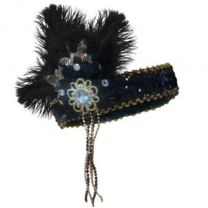Products: Headpiece Flapper Black Gold