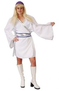 Products: Abba Agnetha White Silver Kimono Dress