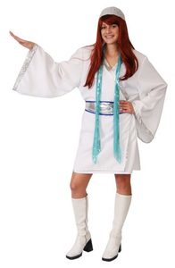 Products: Abba Frida White Silver Kimono Dress