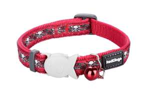Products: Red Dingo Cat Collar Skulls & Roses Red - Petworkz